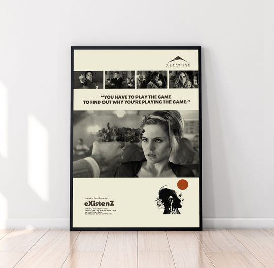 Existenz Poster, Existenz Movie Poster, David Cronenberg, Minimalist Art, Midcentury Art, Movie Poster, Retro Poster, Wall Decor