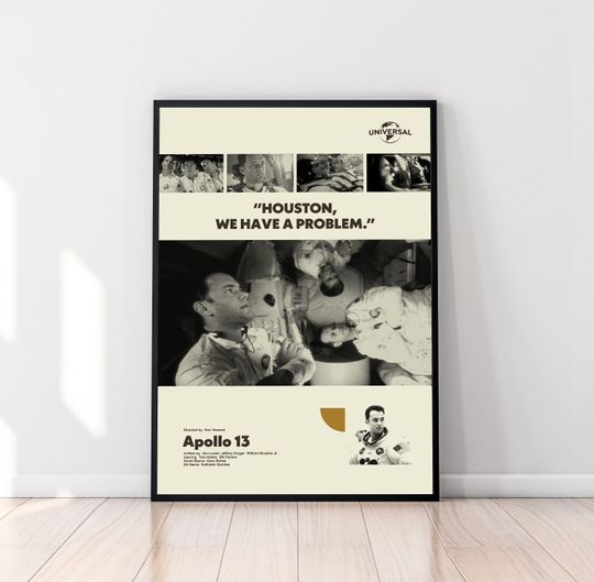 Apollo 13 Poster, Apollo 13 Print, Ron Howard, Minimalist Poster, Retro Movie Poster, Vintage Poster, Midcentury Wall Art, Home Decor