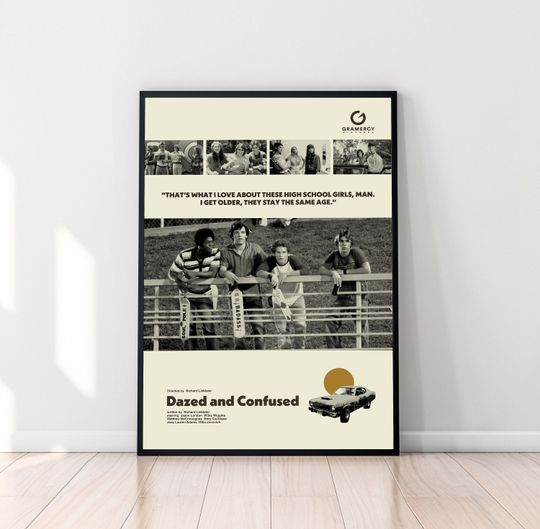 Dazed And Confused Poster, Richard Linklater, Movie Poster, Minimalist Art, Vintage Poster, Modern Art, Midcentury Poster, Wall Decor