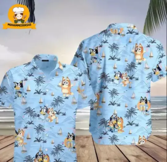 BlueyDad Hawaiian Shirt, BlueyDad Hawaiian Dad Life Family Shirt