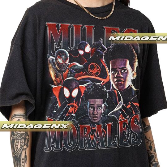 Limited Miles Morales Spiderman Across The Spider-Verse Vintage T-Shirt, Gift For Women and Man Unisex T-Shirt
