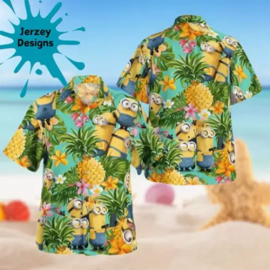 Minion Tropical Vibes 3D Hawaiian Shirt Print Tropical Summer Beach