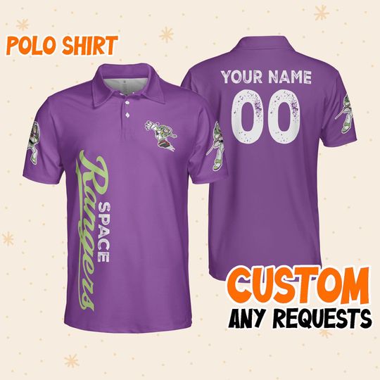 Personalize buzz smile polo, Mens Golf Polo Shirt, Disney Performance Polo Shirt