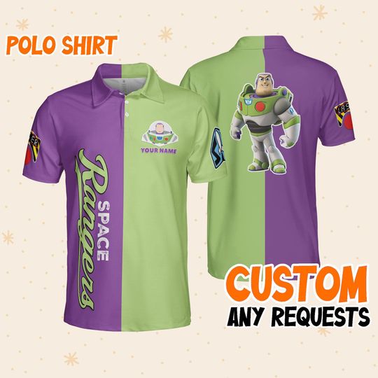 Personalize buzz happy polo, Mens Golf Polo Shirt, Disney Performance Polo Shirt