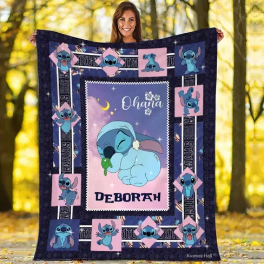 Personalized Disney Stitch Blanket Disney Lilo and Stitch Blanket Disney custom