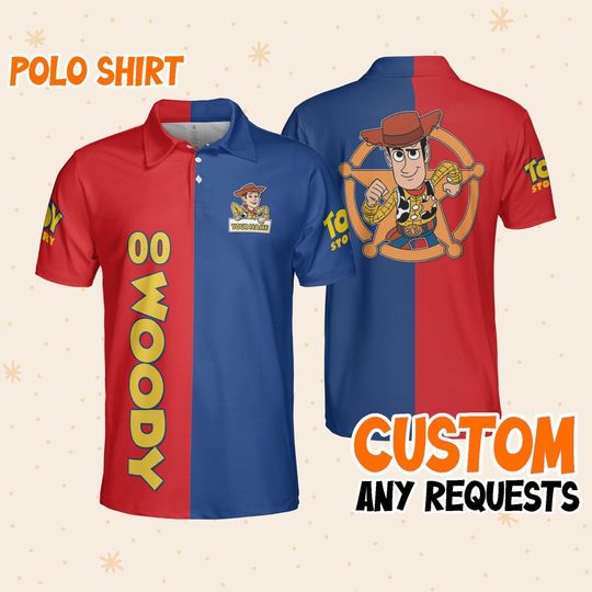 Personalize woody faster polo, Mens Golf Polo Shirt, Disney Performance Polo Shirt