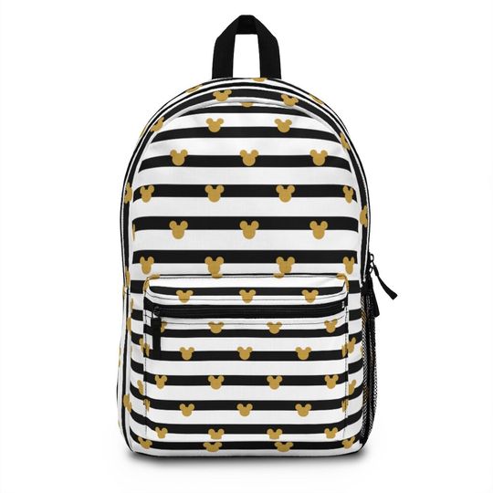 Disney Black and Gold Backpack, Disney School Bag, Disney Vacation Backpack, Disney Park Backpack