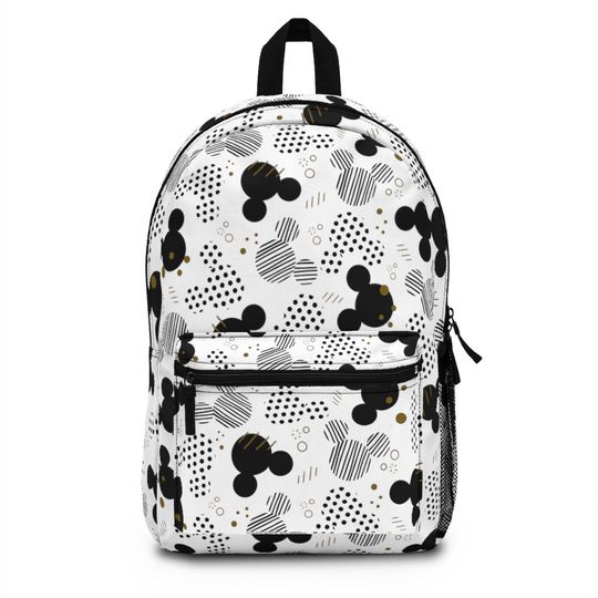 Mickey Polka Dot Backpack, Disney Backpack, Black Background, Disney School Backpack