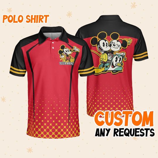 Custom Disney Mickey Polo New, Business Casual Disney Polo Shirt