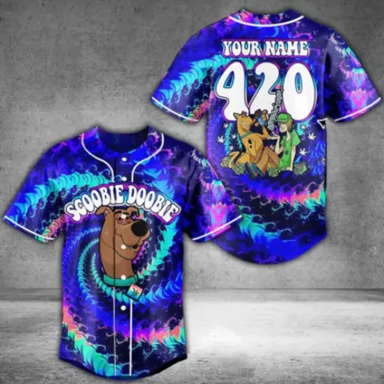 Personalized Scooby Doo 420 Trippy Scoobie Doobie Doo Baseball Jersey Shirt