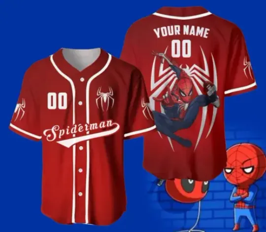 Personalized Superhero Spiderman Lovers Baseball Jersey Shirt
