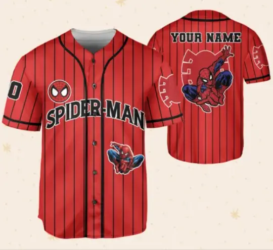 Personalized Love Spider Man Superheroes Movie Fans Baseball Jersey Shirt