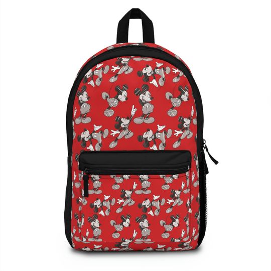 Disney Red Backpack, Disney School Bag,  Mickey Mouse Bag, Disney Travel Bag, Disney Vacation Bag
