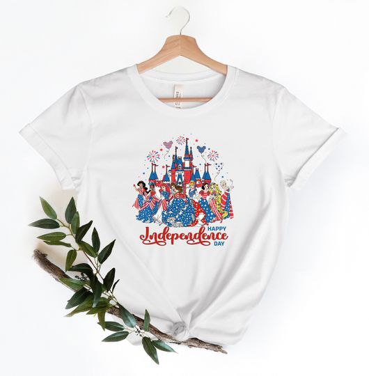 Disney Princess Happy Independence Day Shirt, Disney Family Patriotic Shirt
