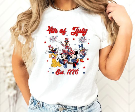 Vintage Disney 4th of July Shirt, Mickey And Friends 4th of July Shirt