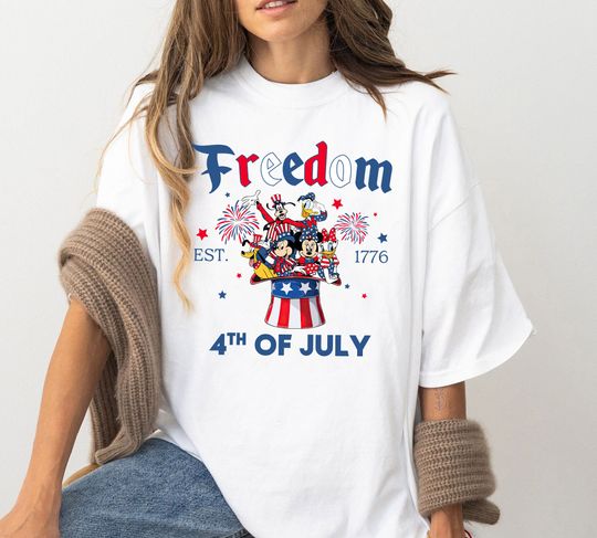 Disney Mickey Mouse & Friends Freedom Est 1776 Shirt, 4th Of July Shirt