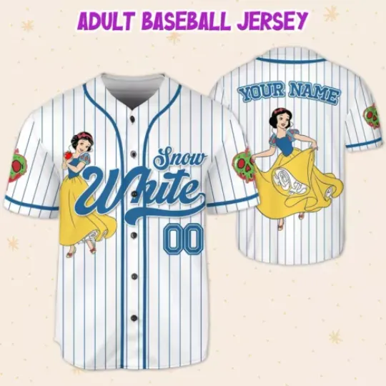 Personalized Princess Snow White Lovers Baseball Jersey Shirt
