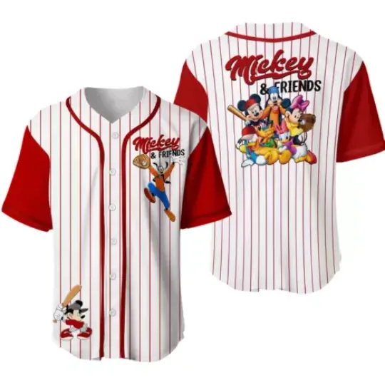 Love Mickey And Friends Baseball Jersey Shirt