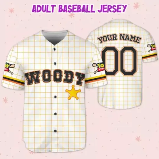 Personalized Toy Story Woody White Caro Gift For Fans Baseball Jersey Shirt