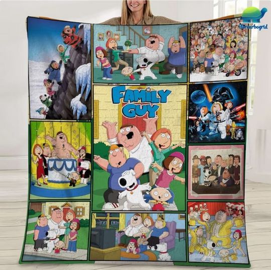 Family Guy Fleece Blanket, Girl Boy Blankets Throw Personalized Blanket Gifts, Home Decor