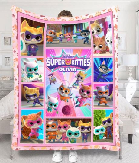 Personalized SuperKitties Ginny Sparks Buddy Bitsy Fleece Blanket, Disney Gift