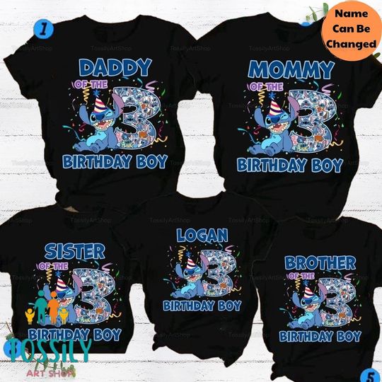 Stitch Birthday Shirt, Stitch Birthday Family Matching Shirts, Mouse Birthday Boy Shirt, Stitch Birthday Boy Shirt