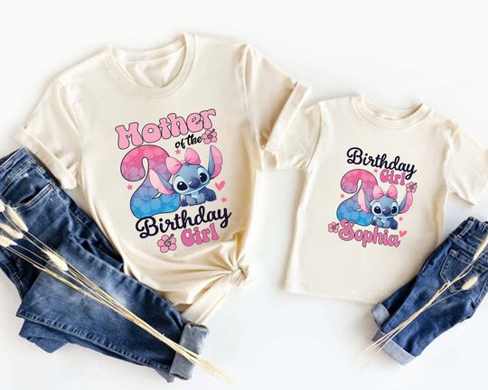 Stitch Birthday Girl Shirt, Stitch Birthday Family Shirts, Custom Stitch Birthday Shirt, Stitch Birthday Mom Shirt