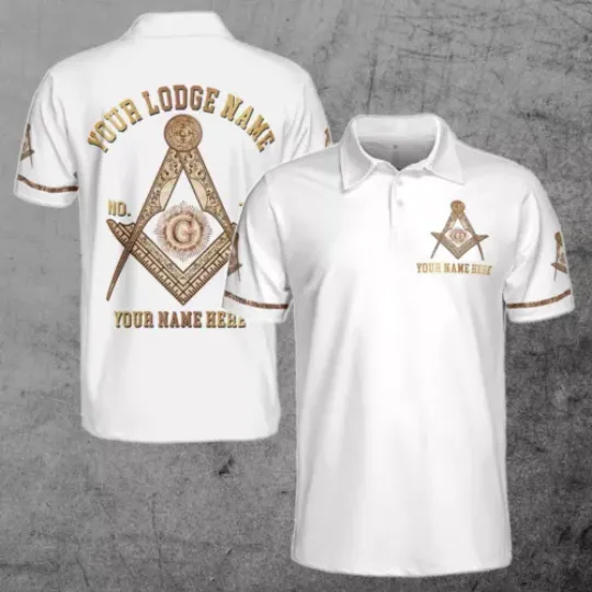 Customize Name, Lodge Name and Number Men’s Freemasonry Polo Shirt