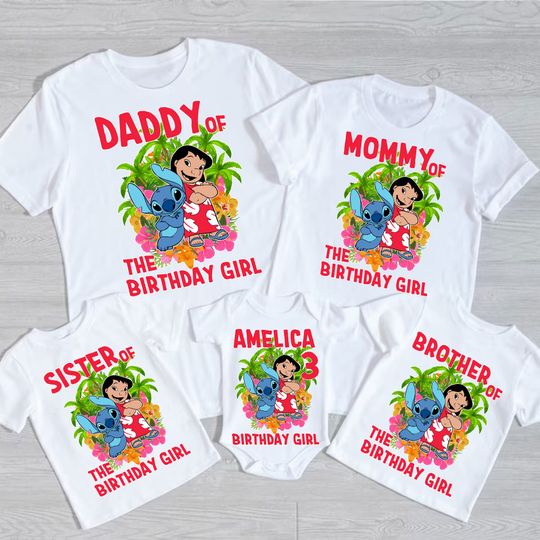 Stitch Birthday Shirt, Personalized Birthday Shirt, Custom Stitch Birthday Shirt, Stitch Birthday Girl Shirt