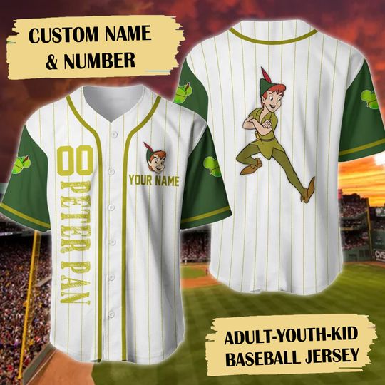 Personalized Flying Young Boy Baseball Jersey, Custom Name Fairyland Baseball Jersey