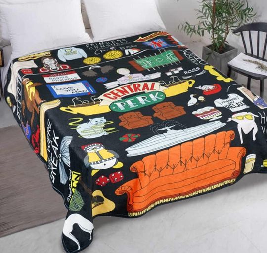 Central Perk Friends Movie TV show Gifts, Funny Retro TV Series Comedy Fleece Blanket