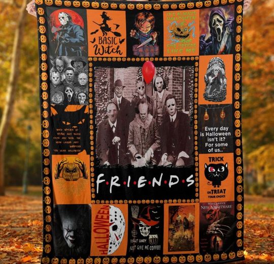 Horror Friends Villains Movies Fleece Blankets, Halloween Killers Gifts Fan, Horror Movie Friends
