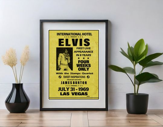 Elvis Presley International Hotel Poster Digital Print