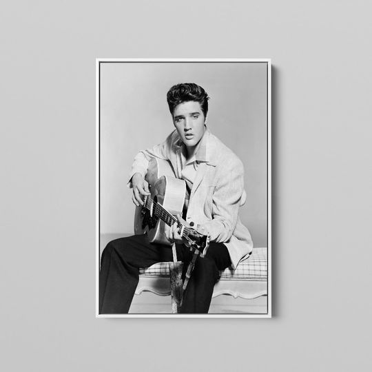 Elvis Presley Playing Acoustic Guitar  Canvas Wall Art Print