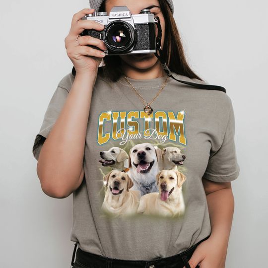 Custom Your Pet Photo Bootleg Sweater, Unisex Tee, Retro Collage Personalized Pet Shirt, Dog Lover