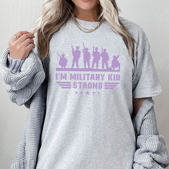 I'm Military Kid Strong Purple Up For Military Child Shirt, Military Children Month Shirt