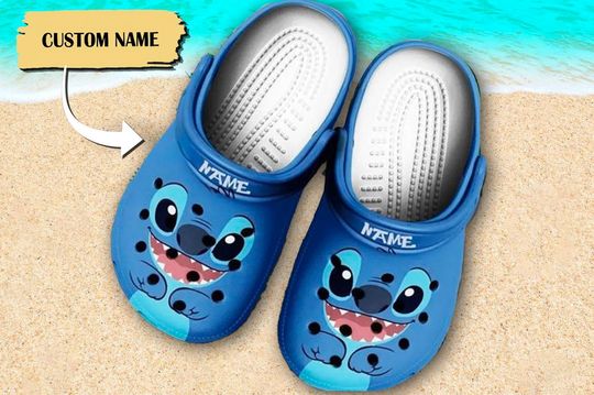 Custom Name Blue Dog Clogs, Series Movie Sandals, Cute Dog Sandals