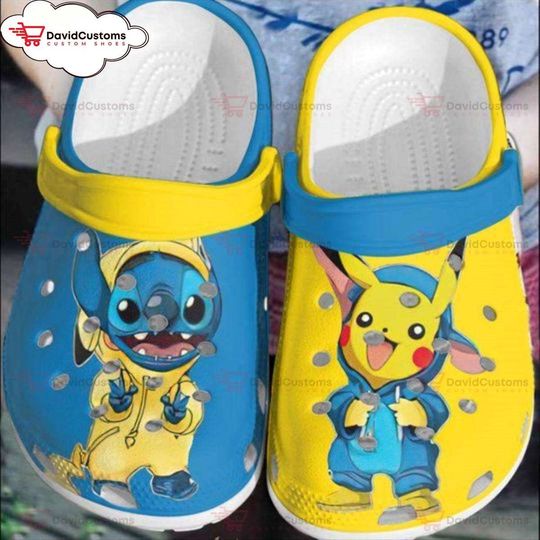Baby Stitch and Pika Disney Cartoon Adults  Clog Shoes , Personalized Clogs