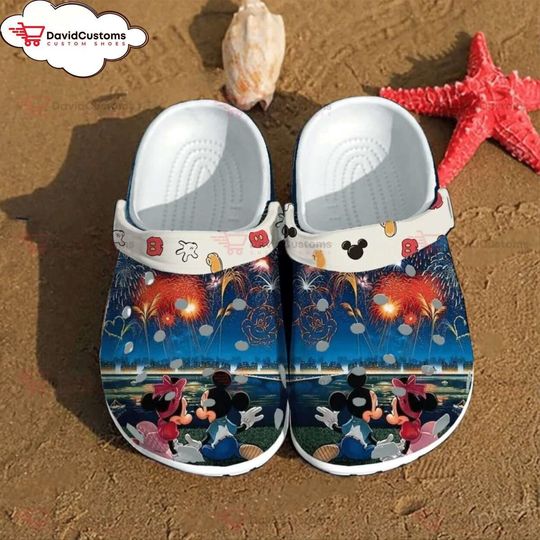 Cartoon Duo Legend Mickey Minnie Mouse Inspired  Clog Footwear ,Custom Clogs, Personalized Clogs