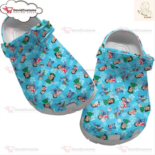 Cartoon Disney Stitch Clogs Lilo Animated Shoes Joyful Design , Personalized Clogs