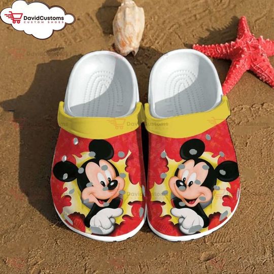 Celebrate Cartoon Icon Mickey Mouse Themed Durable  Clog Design ,Custom Clogs, Personalized Clogs