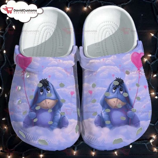 Children's Favorite Eeyore Themed  Clog Shoes For Exciting Days,Custom Clogs, Personalized Clogs