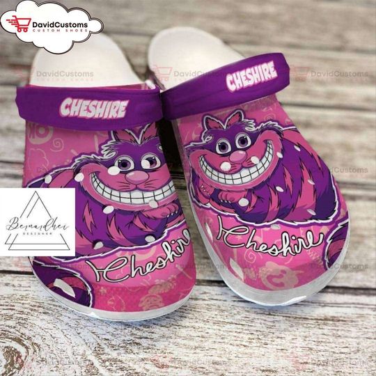 Cheshire Cat Disney Summer Sandals Unique Design Feline Comfort Movie Clogs,Custom Clogs, Personalized Clogs