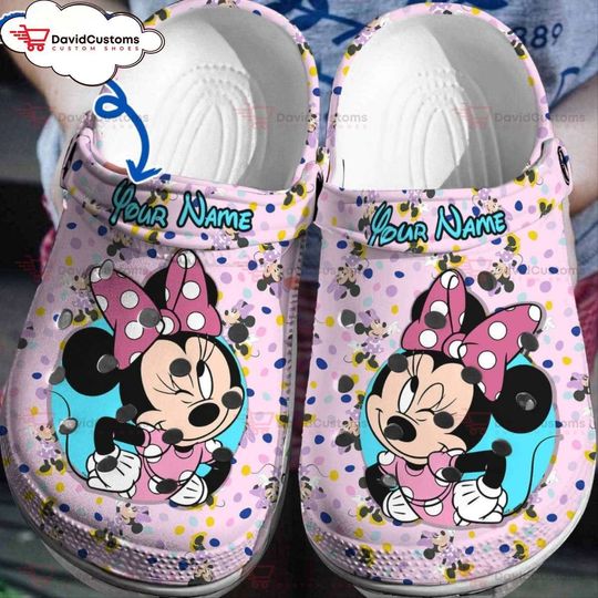 Classic Clogs with Minnie Mouse Theme for Disney Lovers,Custom Clogs, Personalized Clogs