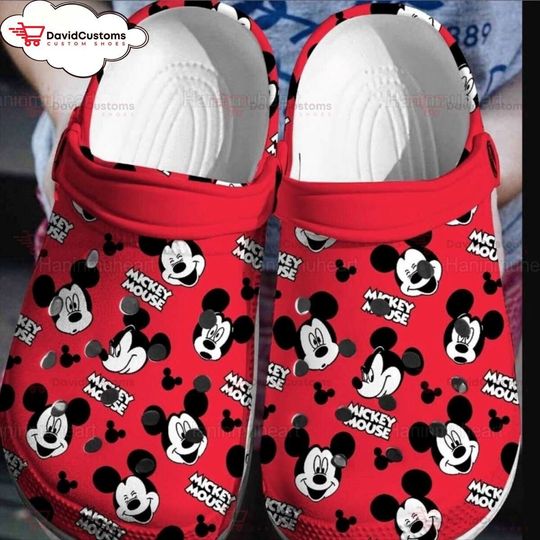 Classic Mickey Mouse Face Fun Disney  for Everyone,Custom Clogs, Personalized Clogs