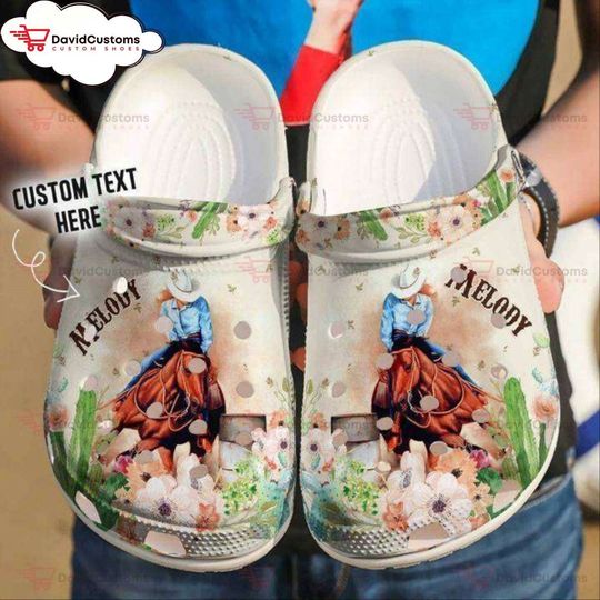 Cowgirl Personalized Up Classic Clogs  Shoes, Personalized Clogs