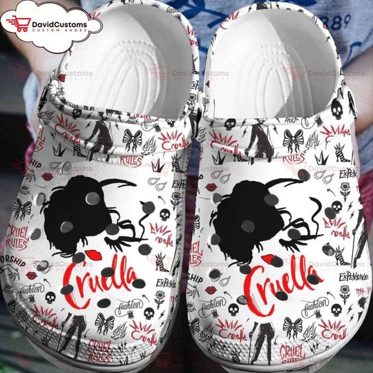 Cruella de Vil Disney  3D Clog Shoes, Personalized Clogs