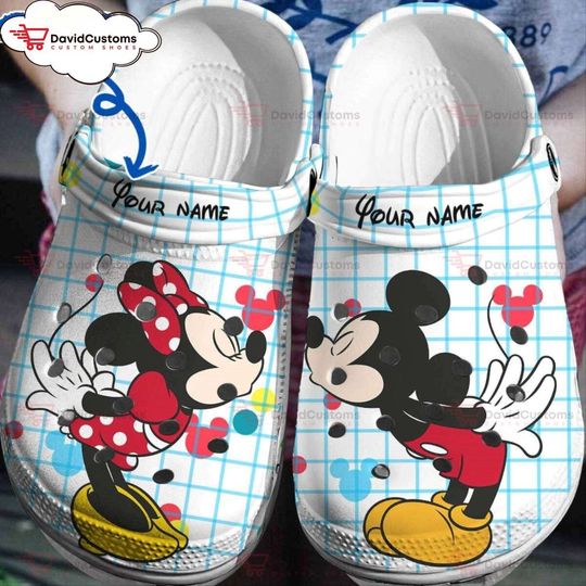 Customized Comfort with Mickey Minnie  3D Clog Shoes, Personalized Clogs