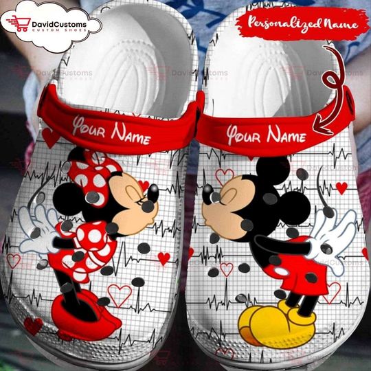 Customized Disney Magic Personalized Mickey Minnie  3D Clog Shoes, Custom Clogs, Personalized Clogs