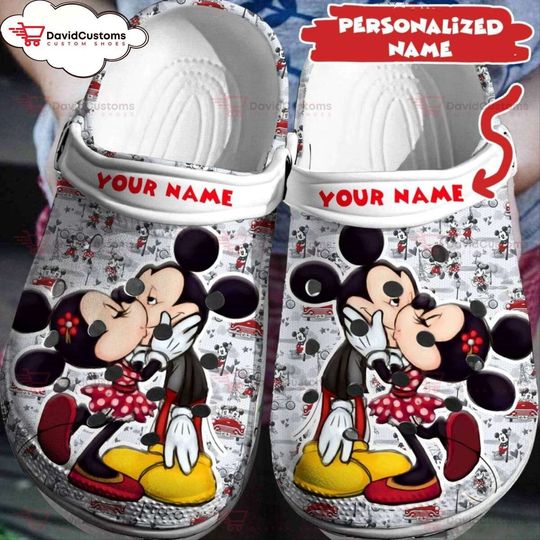 Design Your Disney Style Personalized Mickey Minnie  3D Clog Shoes, Personalized Clogs